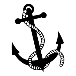 Anchor with a Rope | Water Sports | Boating | Auto Stickers