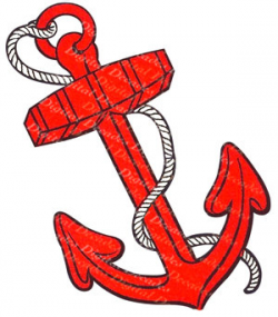 Red Anchor Ship Sea Sailor Tattoo Digital Image Vintage