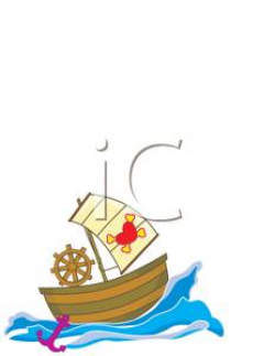 Royalty Free Clipart Image: A Pirate Ship and Anchor