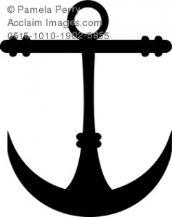 Clip Art Image of an Anchor Icon Silhouette