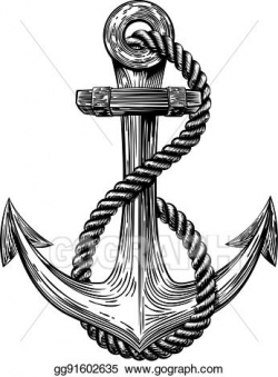 Vector Illustration - Anchor vintage woodcut style. EPS ...