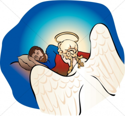Angel talking to Joseph in a Dream About Mary | Nativity Clipart