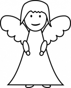 Simple Angel Outline Clipart