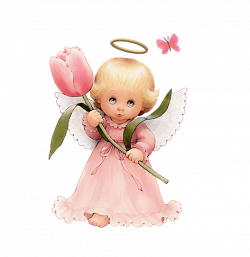 Cute Angel Clip Art | Cute Angel with Tulip Free Clipart by ...