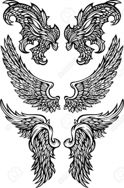 Angel & Demon Wings Ornate Vector Images Royalty Free Cliparts ...