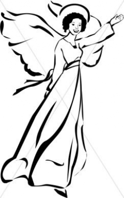Guardian Angel Clipart Black And White - Gallery | Nativity and ...