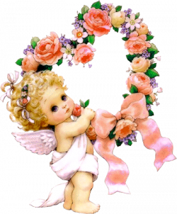 Cute Little Angel with Flowers PNG Clipart by joeatta78 on DeviantArt