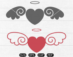 Angel LOVE SVG Files, Heart svg, Angel Clipart, cricut, cameo ...