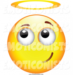 Clip Art of a Innocent Angel Emoticon Face with a Halo by beboy - #832
