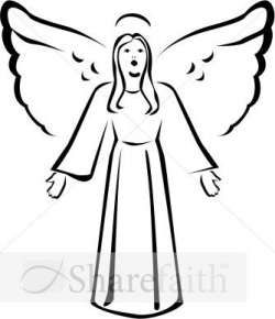 Black and White Singing Angel Clipart | Christmas / Winter ...