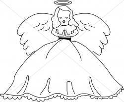 Cute Angel Doll Line art | Angel Clipart