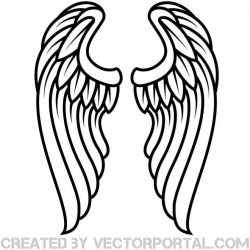 Simple Angel Wings Clip Art Wings outline vector clip art | Angel ...