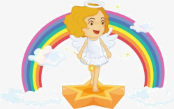 Cartoon Rainbow Angel, Cartoon, Rainbow, Angel PNG Image and Clipart ...