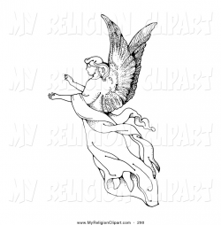 Religion Clip Art of a Graceful Angel Woman with Large Wings ...