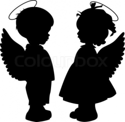 Baby Angel Silhouette | Stock vector of 'Angel silhouettes set ...