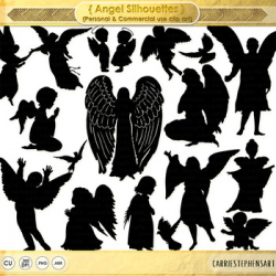 Guardian Angel Clipart Images, Christmas Angel Silhouettes, Children ...