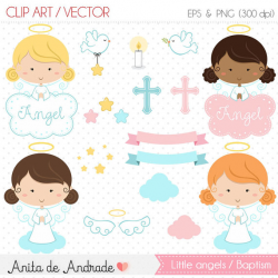 50% OFF Little angel Clipart / Baptism vector Commercial use