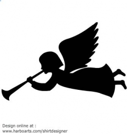 angel-flying-trumpet-silhouette-vector-graphics | Christmas ...