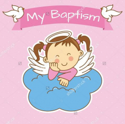Baby Girl Angel Dove Pink Colour Baptism Print Photography Backdrop