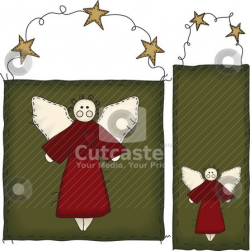 Primitive Clip Art Weeping Tree | Folk Art Angel Banner and Tag ...