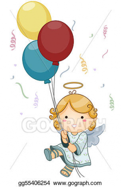 Drawing - Angel birthday. Clipart Drawing gg55406254 - GoGraph