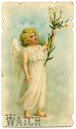 Easter Clip Art - Sweetest Vintage Angel - The Graphics Fairy