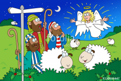 Angel and Shepherds cartoon