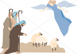 Shepherd's Angelic Visit | Nativity Clipart
