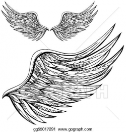 Vector Art - Cartoon angel wing. Clipart Drawing gg55017291 - GoGraph