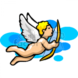 Royalty-Free A Side View of Cupid with Blonde Hair holding a Bow ...