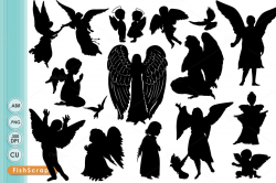 ANGEL SILOUETTE | Angel Clip Art - Angel Silhouettes ~ Brushes on ...