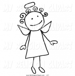 Religion Clip Art of a Smiling and Cute Flying Female Stick Figure ...