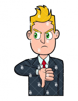 An Angry Businessman Giving The Thumbs Down Vector Clipart ...