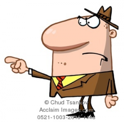 Clipart Image of A Man In a Business Suit Pointing His Finger In Anger