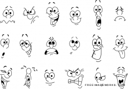 Cartoon facial expressions set angry, black, caricature, cartoon ...