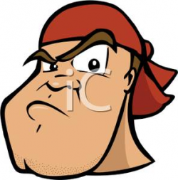 Clipart Image: A Large Man with an Angry Expression