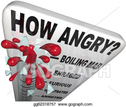 Stock Illustrations - How angry thermometer measure anger level man ...