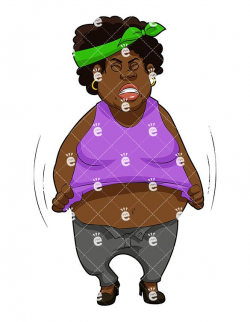 Fat Black Woman Cartoon Vector Clipart | Cartoon, Illustrators and ...