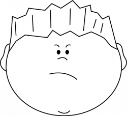 Black and White Angry Face Boy Clip Art - Black and White Angry Face ...