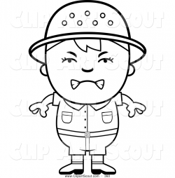 Clipart of a Upset Black and White Angry Safari Boy by Cory Thoman ...