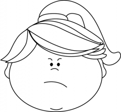 Black and White Angry Face Girl Clip Art - Black and White Angry ...