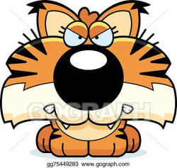 Vector Art - Cartoon lynx angry. Clipart Drawing gg75449283 - GoGraph