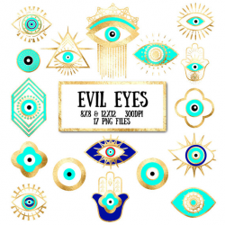 Evil Eye Clip Art - gold foil, evil eye, third eye, hamsa, bohemian ...
