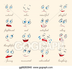Vector Illustration - Emotions. cartoon facial expression. EPS ...