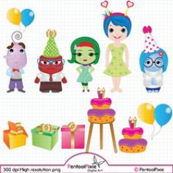 Emotions Clipart set, Birthday Clipart - INSTANT DOWNLOAD | Birthday ...