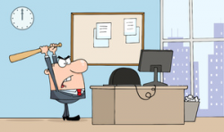 Anger Clipart Image - Mad, Angry Office Worker Going on a Rampage