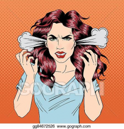 Vector Art - Angry woman. furious girl. negative emotions. bad days ...