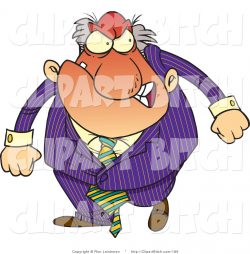 Clip Art of a Furious Boss Man Gritting His Teeth by toonaday - #189