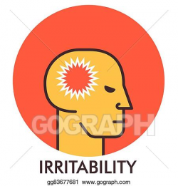 Vector Art - Irritability. thorn. line icon with flat design ...