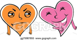 Vector Art - Jealous cartoon heart . Clipart Drawing gg75987855 ...